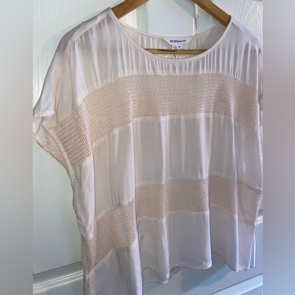 Beachy BCBGeneration Light Pink / Cream Mermaid Top, Beach Top